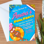 Uitnodiging voor Poolparty-meisje