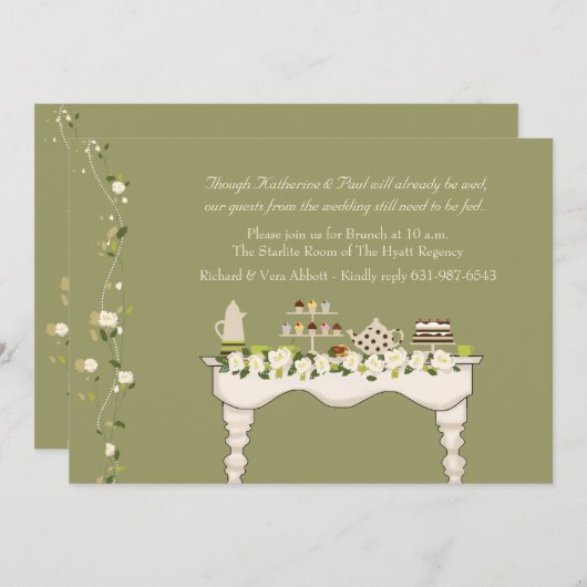Uitnodiging voor postbruiloft Brunch (klik op kleu (Voorkant / Achterkant)