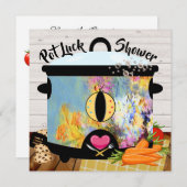 Uitnodiging voor Pot Luck Shower (Voorkant / Achterkant)