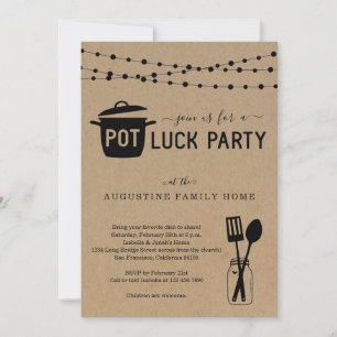 Uitnodiging voor Potluck-feestje