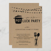 Uitnodiging voor Potluck Party (Voorkant / Achterkant)