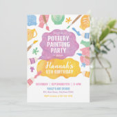 Uitnodiging voor Pottenbakken Schilderfeest (Staand voorkant)