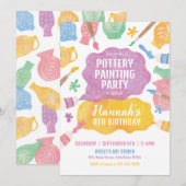 Uitnodiging voor Pottenbakken Schilderfeest (Voorkant / Achterkant)