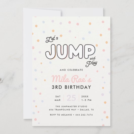 Uitnodiging voor preppy spring- en stuiterfeest vo (Voorkant)