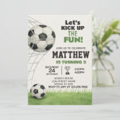 Uitnodiging voor Printable Soccer Birthday (Staand voorkant)