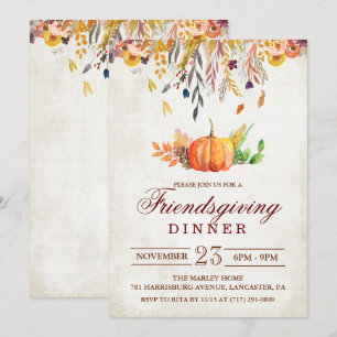 Uitnodiging voor Pumpkin Fall Friendsgiving Dinner
