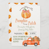 Uitnodiging voor Pumpkin Patch Baby shower (Voorkant / Achterkant)