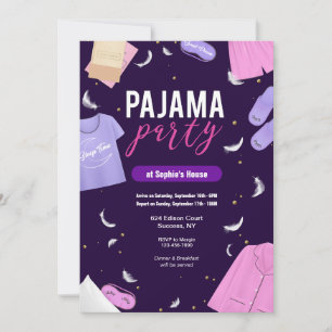Uitnodiging voor Pyjamafeest voor Meisjes