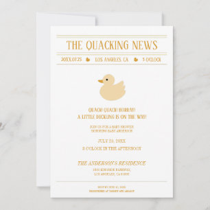 Uitnodiging voor Quacking News Duck Baby Shower