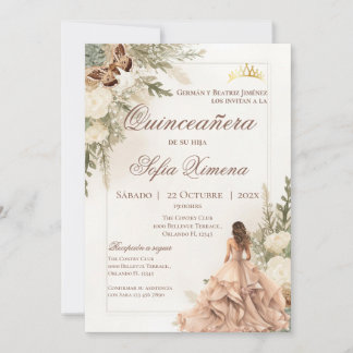 Uitnodiging voor Quincenera in het Spaans Boho