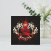 Uitnodiging voor raceauto-evenement (Staand voorkant)