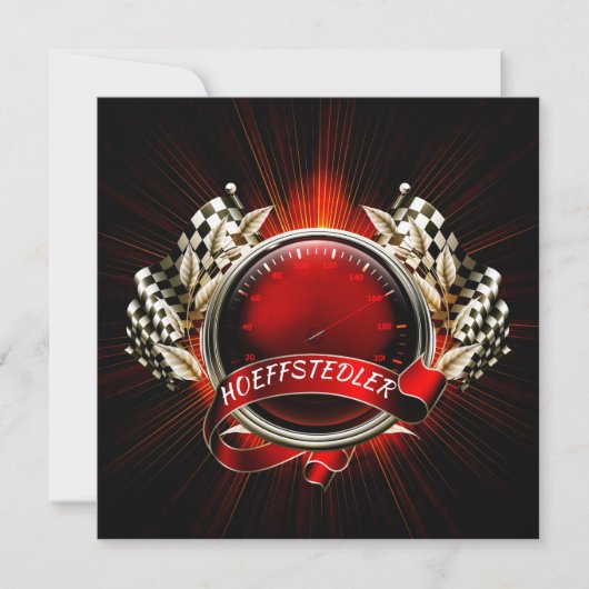 Uitnodiging voor raceauto-evenement (Voorkant)