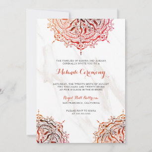 Uitnodiging voor Red Mandala Mehndi Ceremony