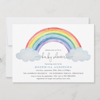 Uitnodiging voor Regenboog Baby Shower