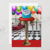 Uitnodiging voor Retro Bar Stool (Voorkant / Achterkant)