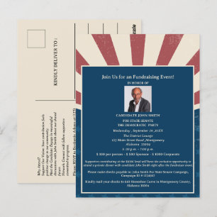 Uitnodiging voor retro politieke campagne fondsenw