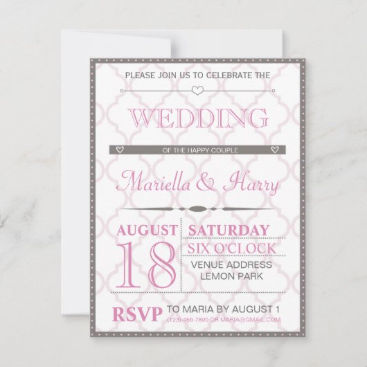 Uitnodiging voor Retro Wedding (Voorkant)