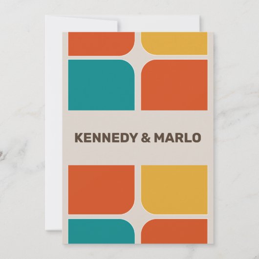 Uitnodiging voor Retro Wedding (Achterkant)