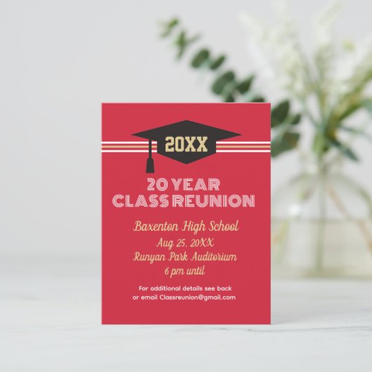 Uitnodiging voor reünie! Custom Class Reunion Brie (Staand voorkant)