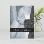 Uitnodiging voor ribbon van Vellum Scroll Damask (Staand voorkant)