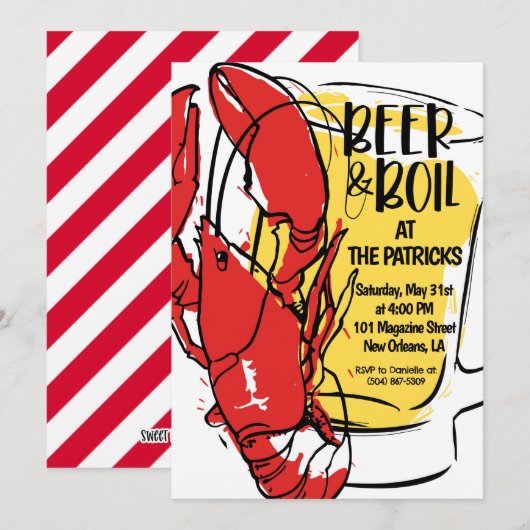 Uitnodiging voor rivierkreeftfeest (Voorkant / Achterkant)