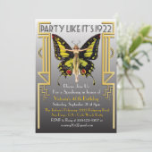 Uitnodiging voor Roaring 20's Art Deco Flapper Fee (Staand voorkant)