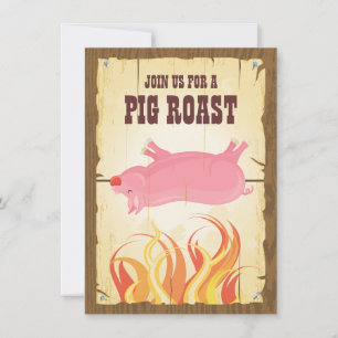 Uitnodiging voor roast party pig