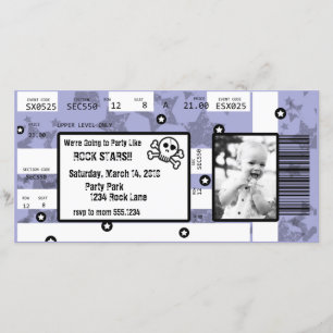 Uitnodiging voor Rock Star Ticket of bedankkaart