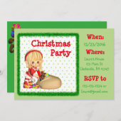Uitnodiging voor Rode en Groene Kerstmis (Voorkant / Achterkant)