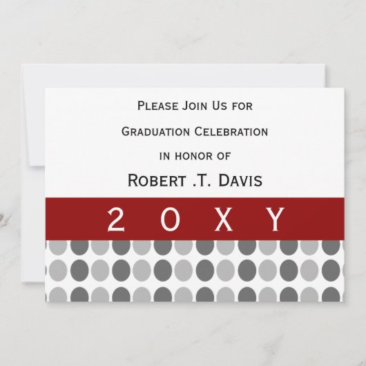 Uitnodiging voor rode Graduation (Voorkant)