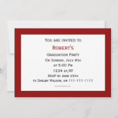 Uitnodiging voor rode Graduation (Achterkant)