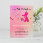 uitnodiging voor rode kledingwinkel (Staand voorkant)