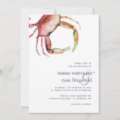 Uitnodiging voor rode krab huwelijksfeest (Voorkant)