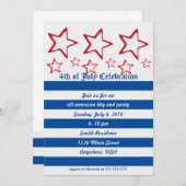 Uitnodiging voor Rode, Witte en Blauwe Partij (Voorkant / Achterkant)