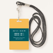 uitnodiging voor roller skate jongensverjaardagsfe badge (Achterkant met draagriem)