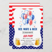 Uitnodiging voor rood wit en bier (Voorkant / Achterkant)