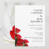 Uitnodiging voor roos bruiloft (Voorkant / Achterkant)