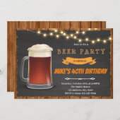 Uitnodiging voor root bier verjaardag (Voorkant / Achterkant)