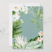 Uitnodiging voor roze, blauwgroen en orchidee trop (Achterkant)