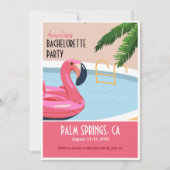 Uitnodiging voor Roze Flamingo Float Bruidsfeest (Voorkant)