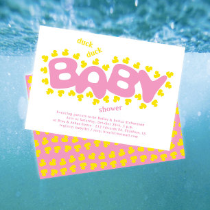 Uitnodiging voor rubber eendjes eend eend baby sho