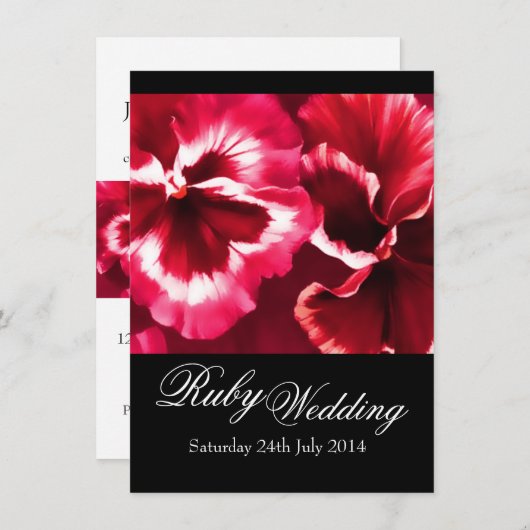 Uitnodiging voor Ruby Huwelijksfeest 40ste Verjaar