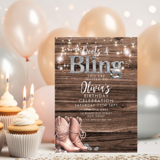 Uitnodiging voor Rustic Cowboy Boots en Bling Fees