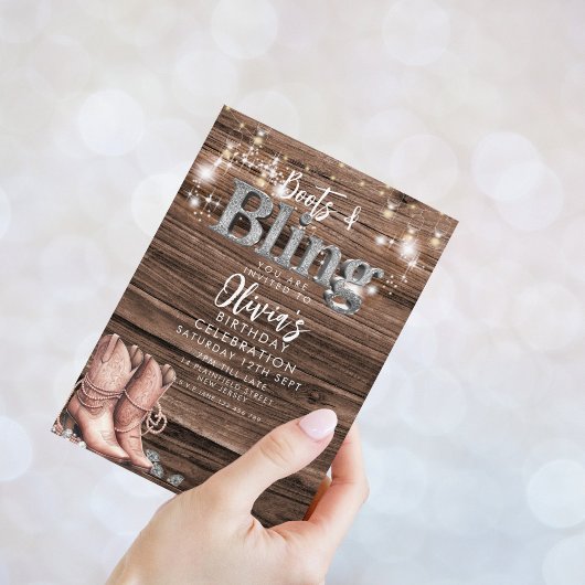 Uitnodiging voor Rustic Cowboy Boots en Bling Fees