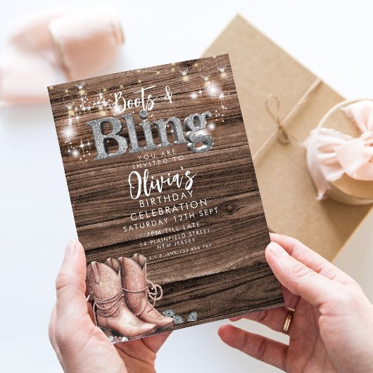 Uitnodiging voor Rustic Cowboy Boots en Bling Fees