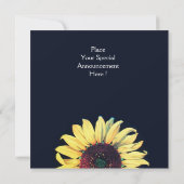 Uitnodiging voor Rustic Wedding Summer SUNFLOWER (Achterkant)