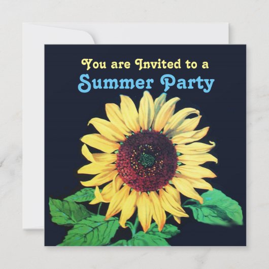 Uitnodiging voor Rustic Wedding Summer SUNFLOWER (Voorkant)