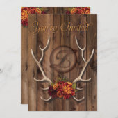 Uitnodiging voor rustige, antler bruiloft (Voorkant / Achterkant)