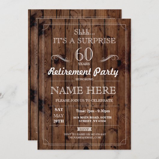 Uitnodiging voor rustjaren uit (Voorkant / Achterkant)