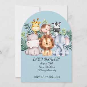 UITNODIGING VOOR SAFARI BABY SHOWER, DOWNLOADBAAR